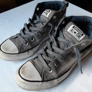 Converse Gray All Star Chuck Taylors  High Tops (Size 7.5)